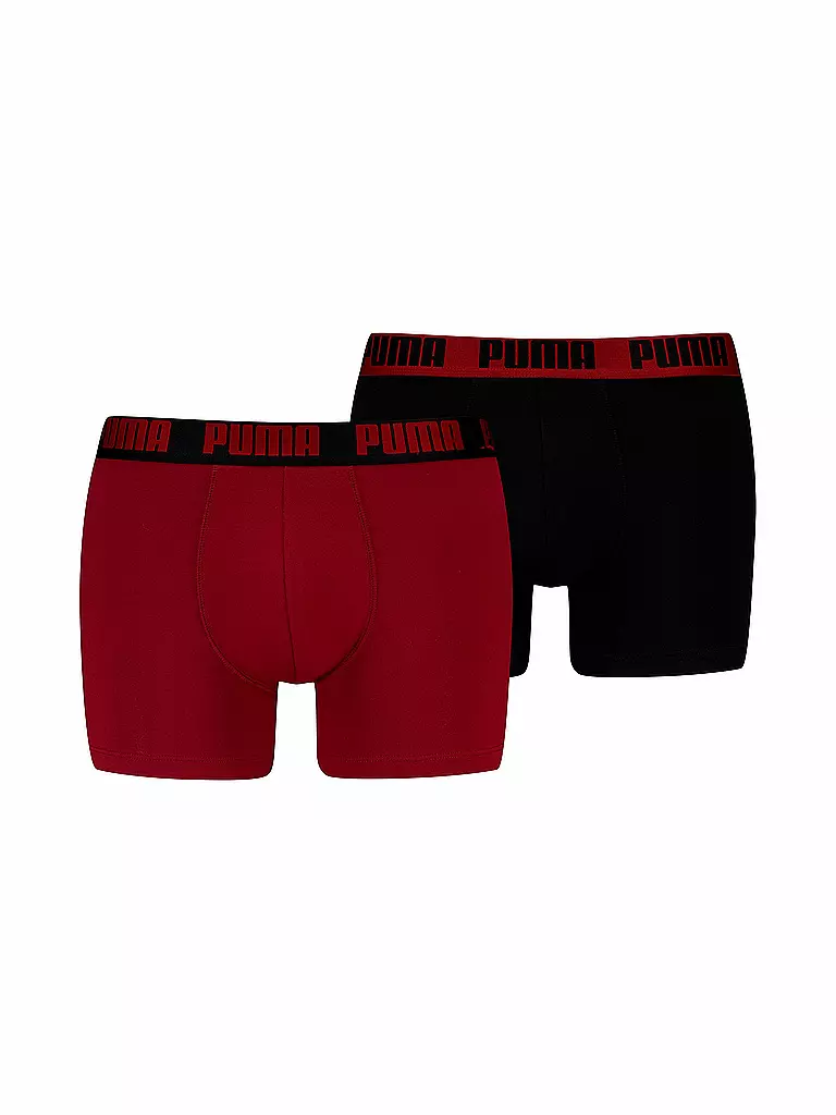 PUMA | Bóxers para hombre Everyday Basic, paquete de 2 | Rojo oscuro
