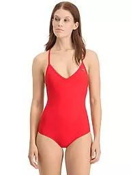 PUMA | Bañador de mujer con cuello en V | Rojo