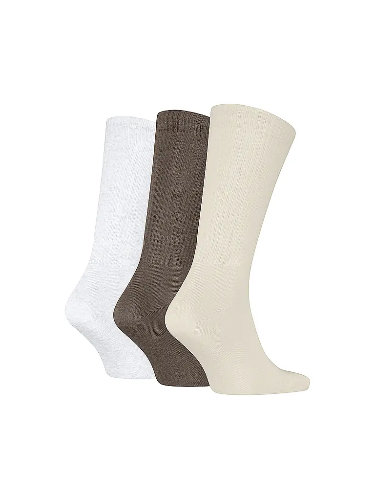 PUMA | Calcetines casual de hombre RIB Logo Crew, paquete de 3 | Marrón