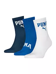 PUMA | Calcetines casual Logo Crew, paquete de 3 | Azul