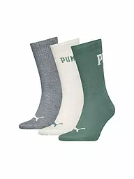 PUMA | Calcetines casual Logo Crew, paquete de 3 | Verde claro