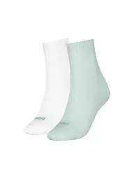 PUMA | Calcetines casuales para mujer Heart Logo Short Crew, paquete de 2 | Verde claro