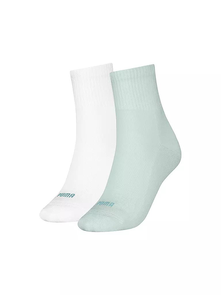 PUMA | Calcetines casuales para mujer Heart Logo Short Crew, paquete de 2 | Verde claro