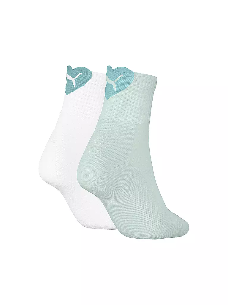 PUMA | Calcetines casuales para mujer Heart Logo Short Crew, paquete de 2 |