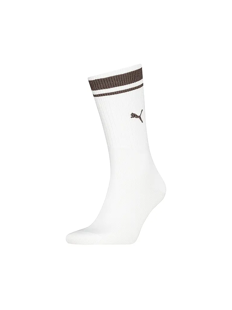 PUMA | Calcetines de hombre Heritage Stripe Crew | Blanco