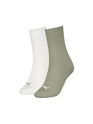 PUMA | Calcetines de ocio para mujer Scallop Edge, paquete de 2 | Oliva