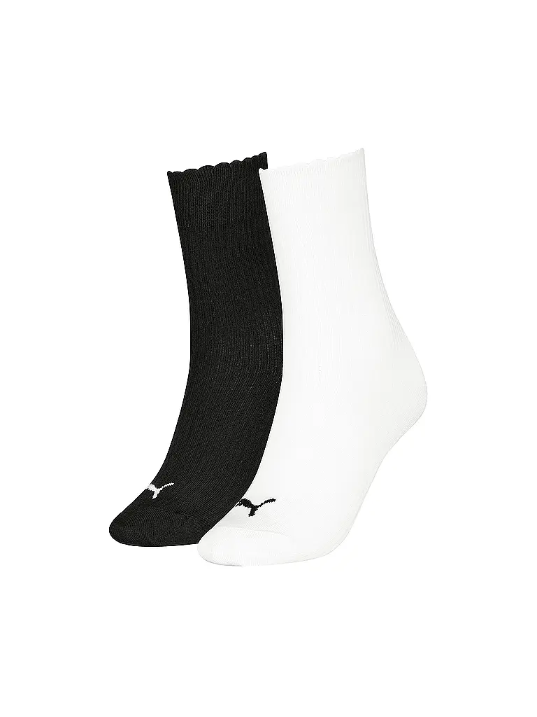 PUMA | Calcetines de ocio para mujer Scallop Edge, paquete de 2 | Blanco