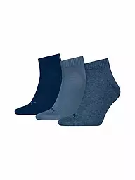 PUMA | Calcetines de tiempo libre Quarter Plain, paquete de 3 | Azul oscuro