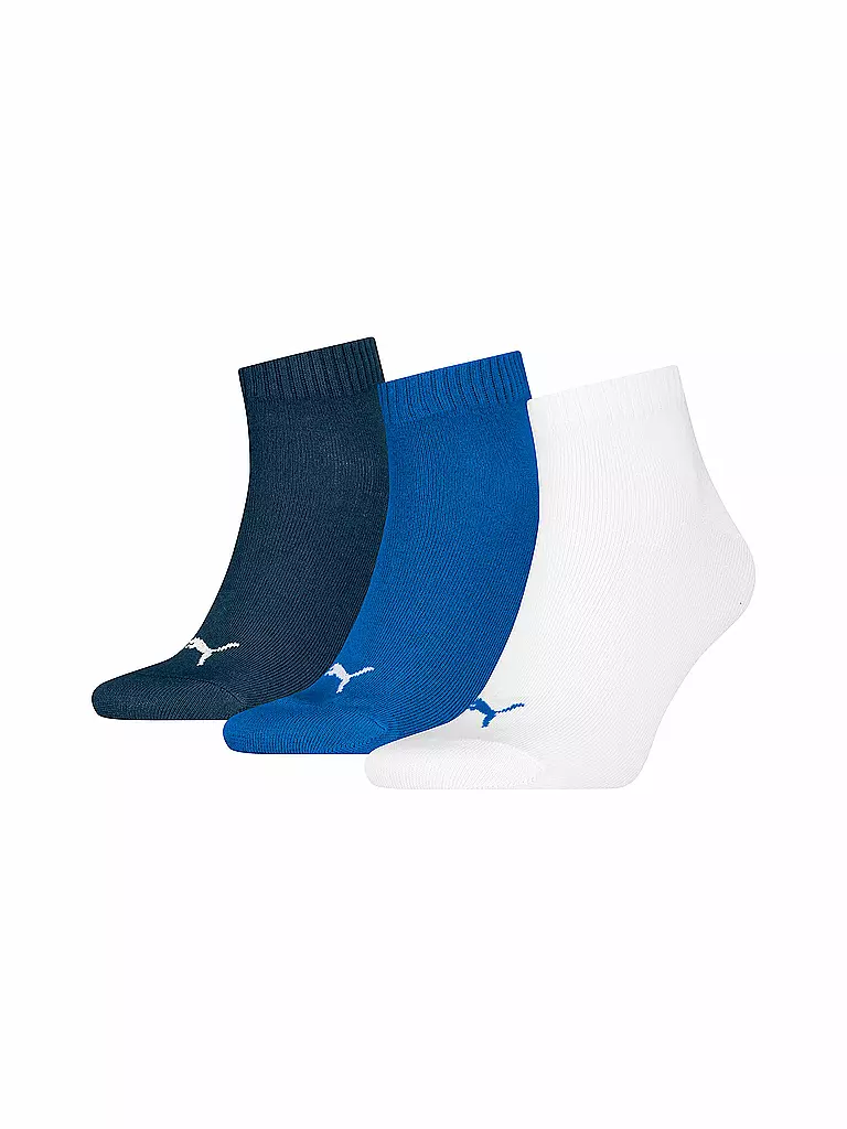 PUMA | Calcetines de tiempo libre Quarter Plain, paquete de 3 | Azul