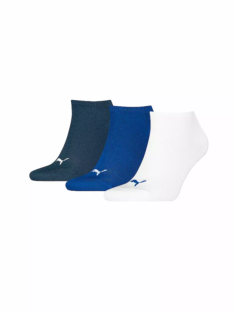 PUMA | Calcetines tipo sneaker lisos, paquete de 3 | Azul