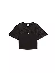 PUMA | Camiseta de fitness corta con encaje para mujer | Negro