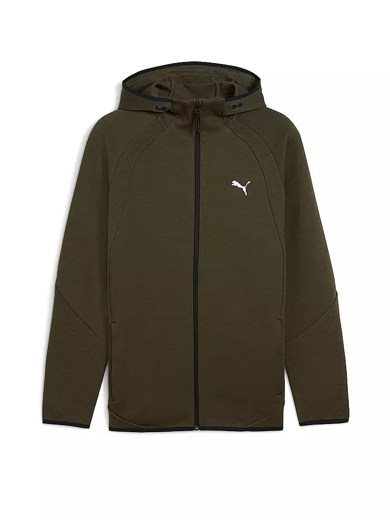 PUMA | Chaqueta con capucha para hombre EVOSTRIPE FZ | Oliva