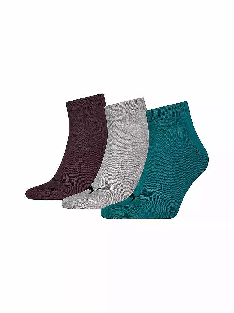 PUMA | Freizeitsocken Quarter Plain 3er Pkg. | Petróleo