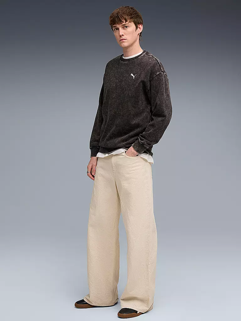 PUMA | Suéter de hombre ESS ELEVATED Relaxed Wash | Negro