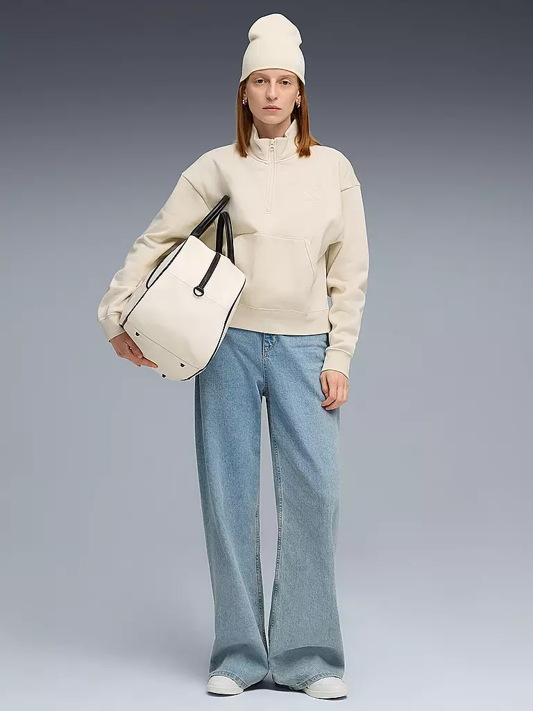 PUMA | Suéter de mujer Class Comfort con media cremallera | Crema