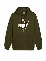 PUMA | Sudadera con capucha para hombre Power Graphic Logo | Oliva