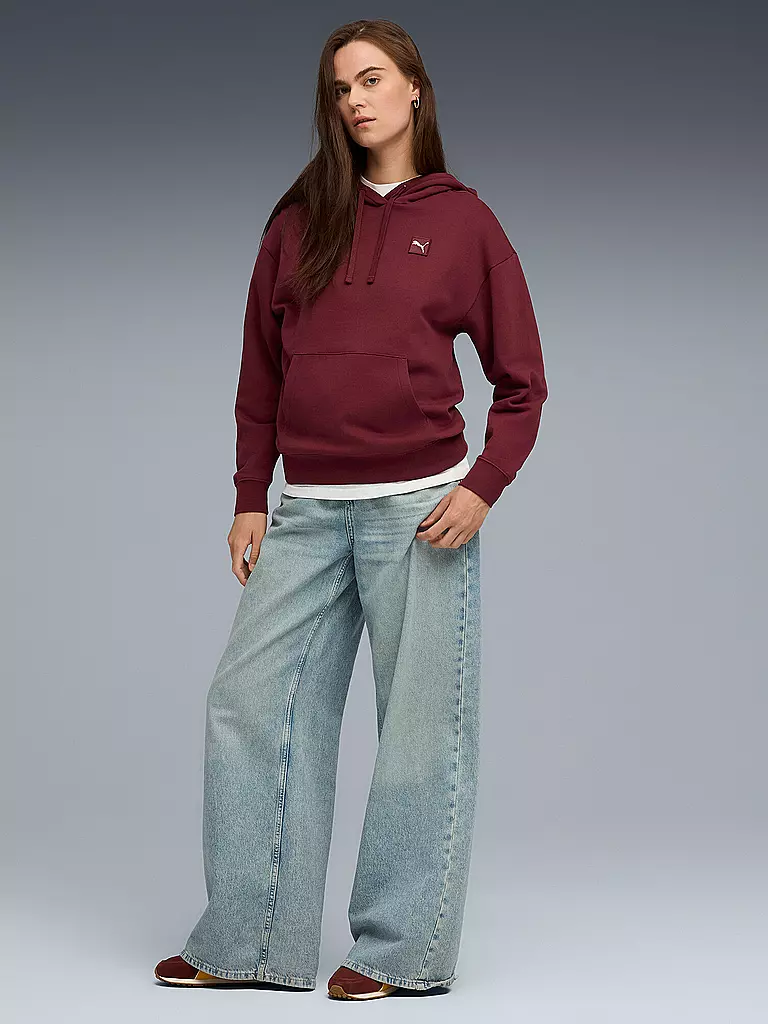 PUMA | Sudadera con capucha para mujer Elevated Comfort | Rojo oscuro