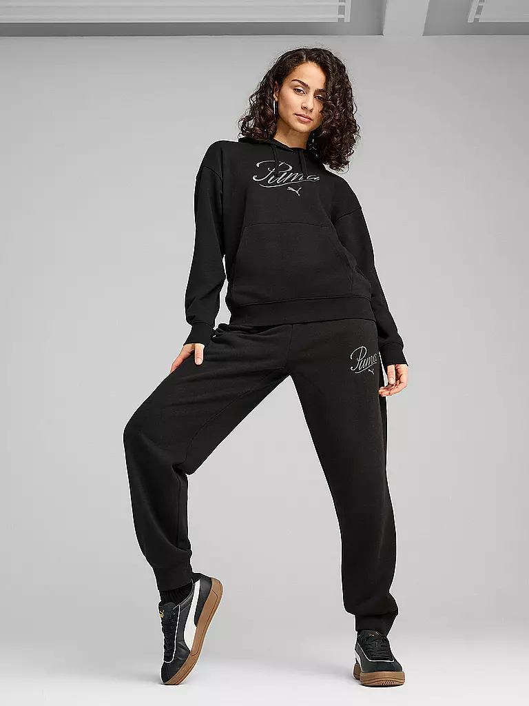 PUMA | Sudadera con capucha para mujer Script Comfort | Negro