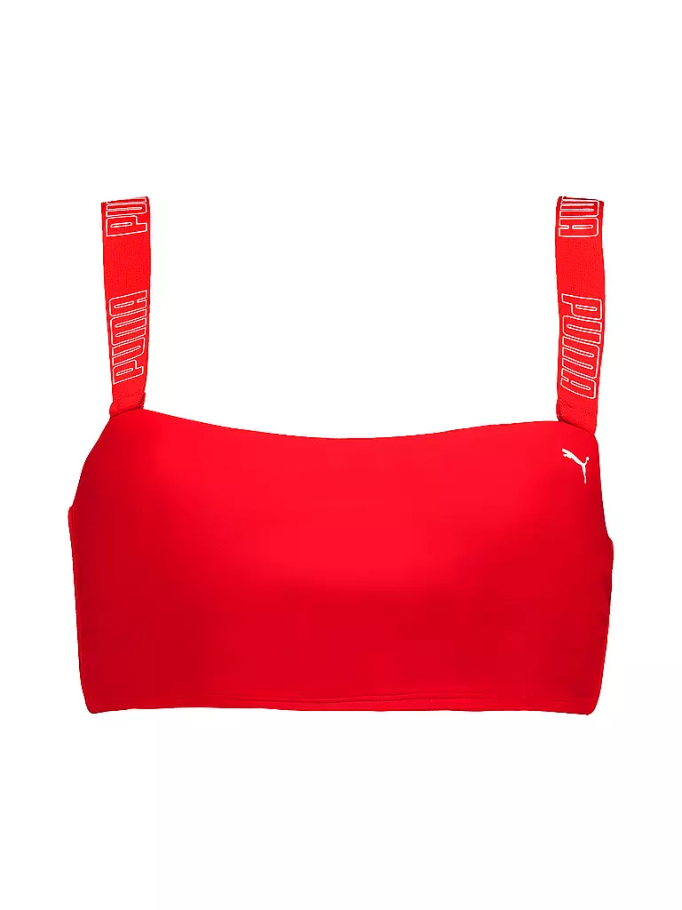 PUMA | Top de bikini bandeau para mujer | Rojo