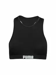 PUMA | Top de bikini racerback para mujer | Negro