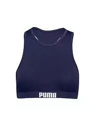 PUMA | Top de bikini racerback para mujer | Azul oscuro