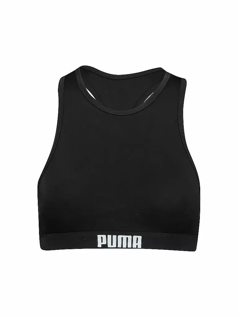 PUMA | Top de bikini racerback para mujer | Negro