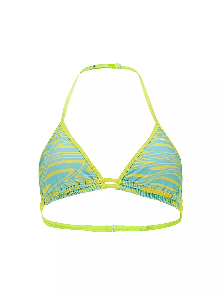 PUMA | Top de bikini triangular estampado para mujer | Amarillo