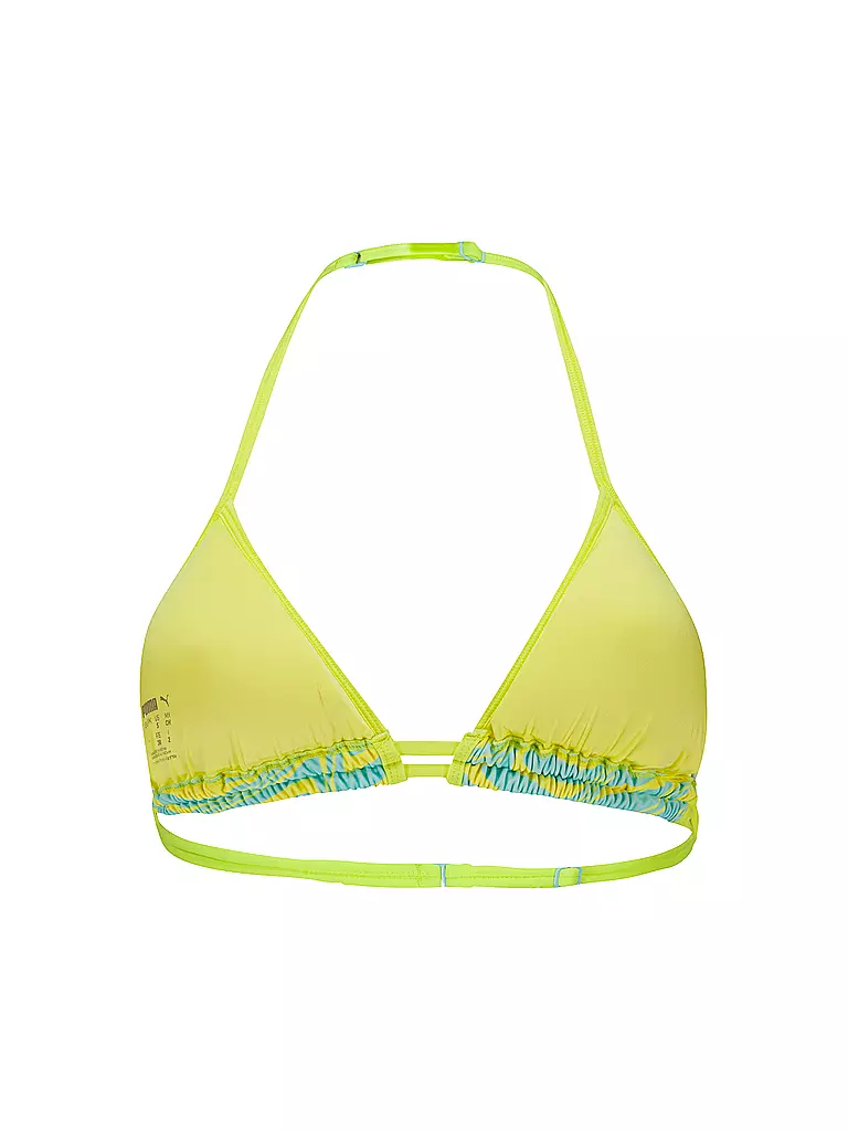 PUMA | Top de bikini triangular estampado para mujer | Amarillo