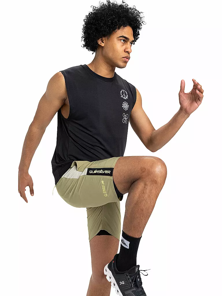 QUIKSILVER | Camiseta de playa para hombre Lap Time | Negro