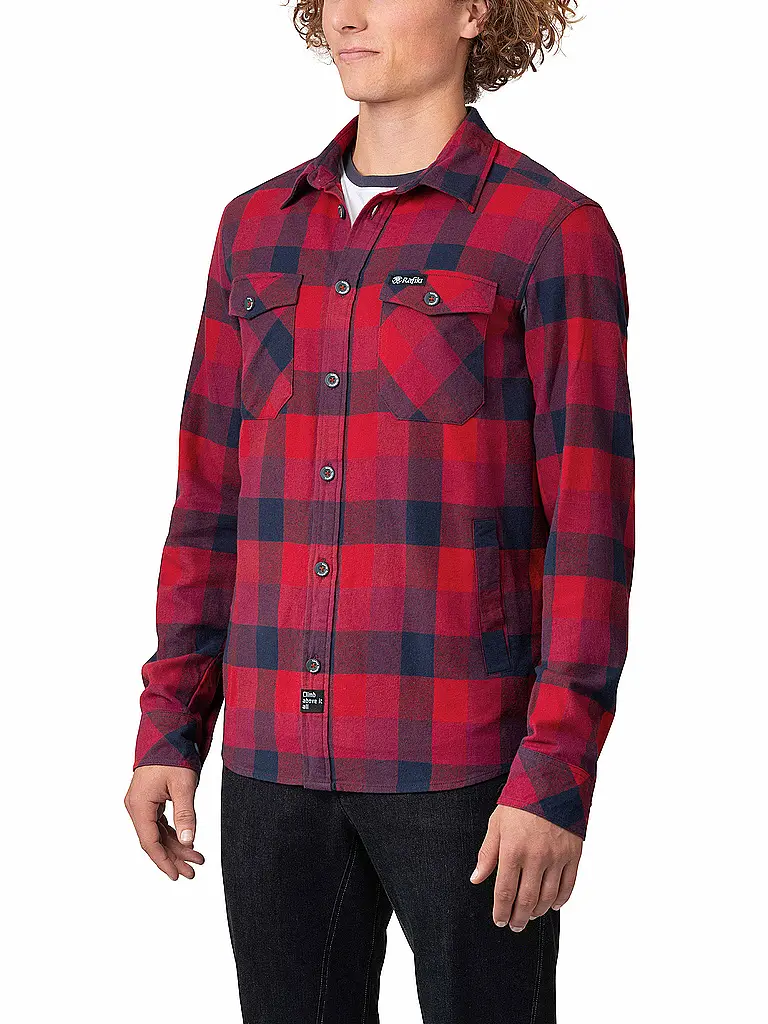RAFIKI | Camisa de escalada de franela Virage para hombre | Rojo oscuro