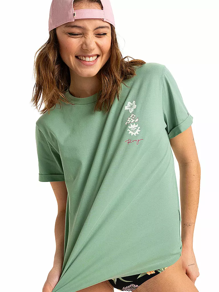 ROXY | Beachshirt de mujer Oceanregular Art | Verde claro