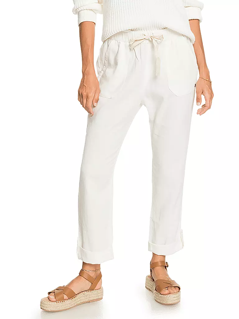 ROXY | Pantalones cargo de playa para mujer On The Seashore | Blanco