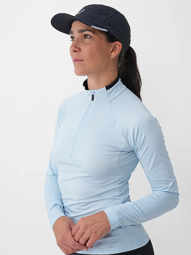 RUKKA | Camiseta de running para mujer Maalo con cremallera | Azul claro