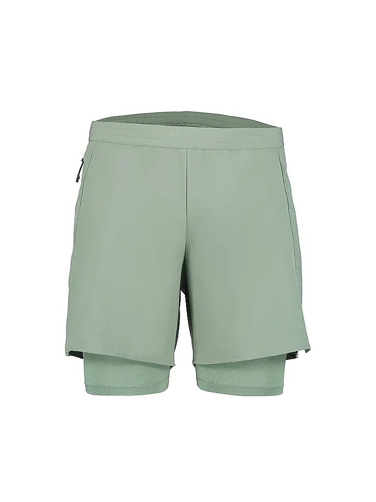 RUKKA | Pantalón corto de running 2 en 1 Maaninka para hombre | Verde claro