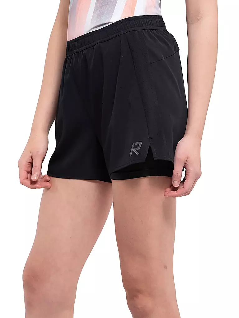 RUKKA | Pantalón corto de running 2 en 1 Makela para mujer | Negro