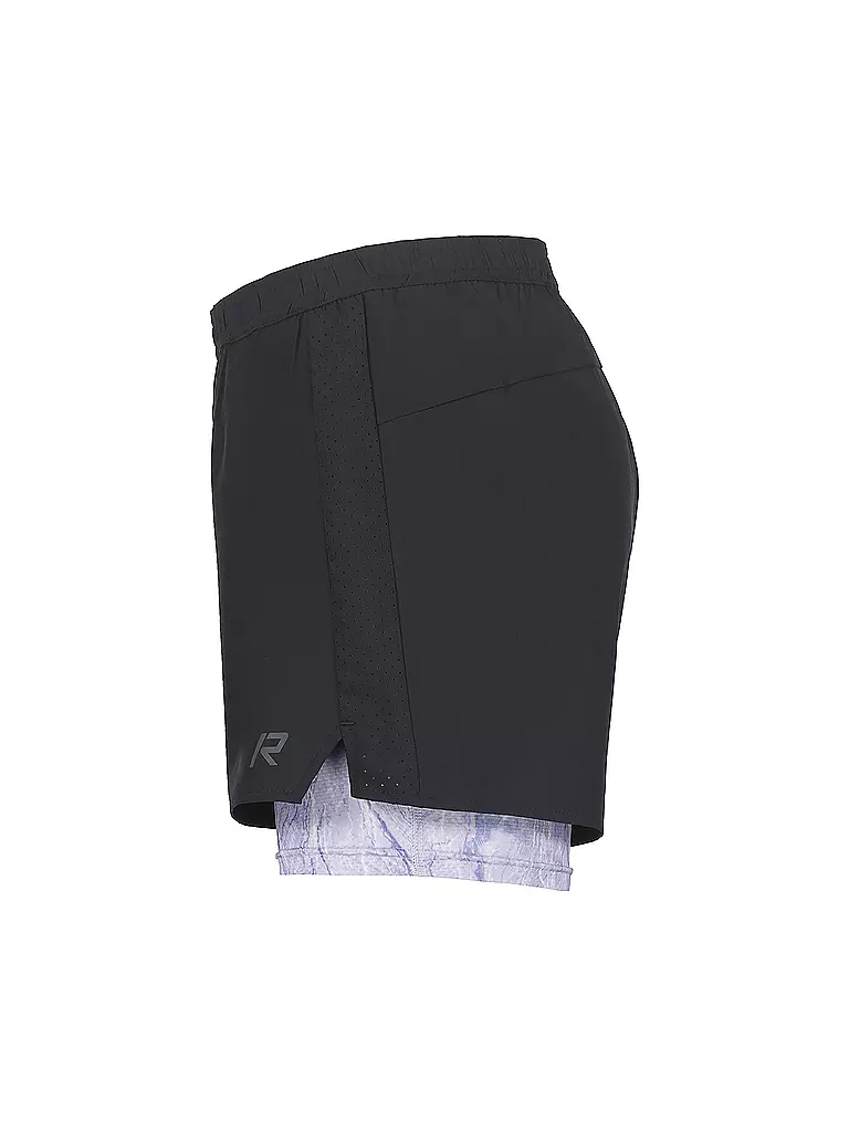 RUKKA | Pantalón corto de running para mujer Makela Print 2en1 | Negro