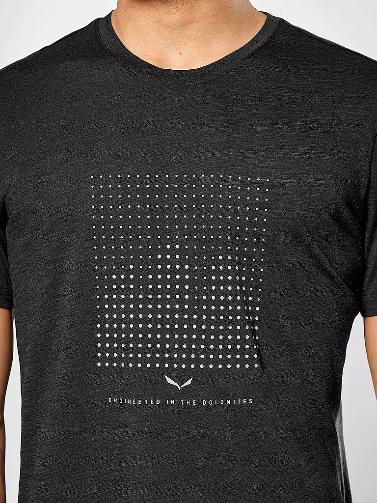 SALEWA | Camiseta funcional de hombre Eagle Dotted Merino | Negro