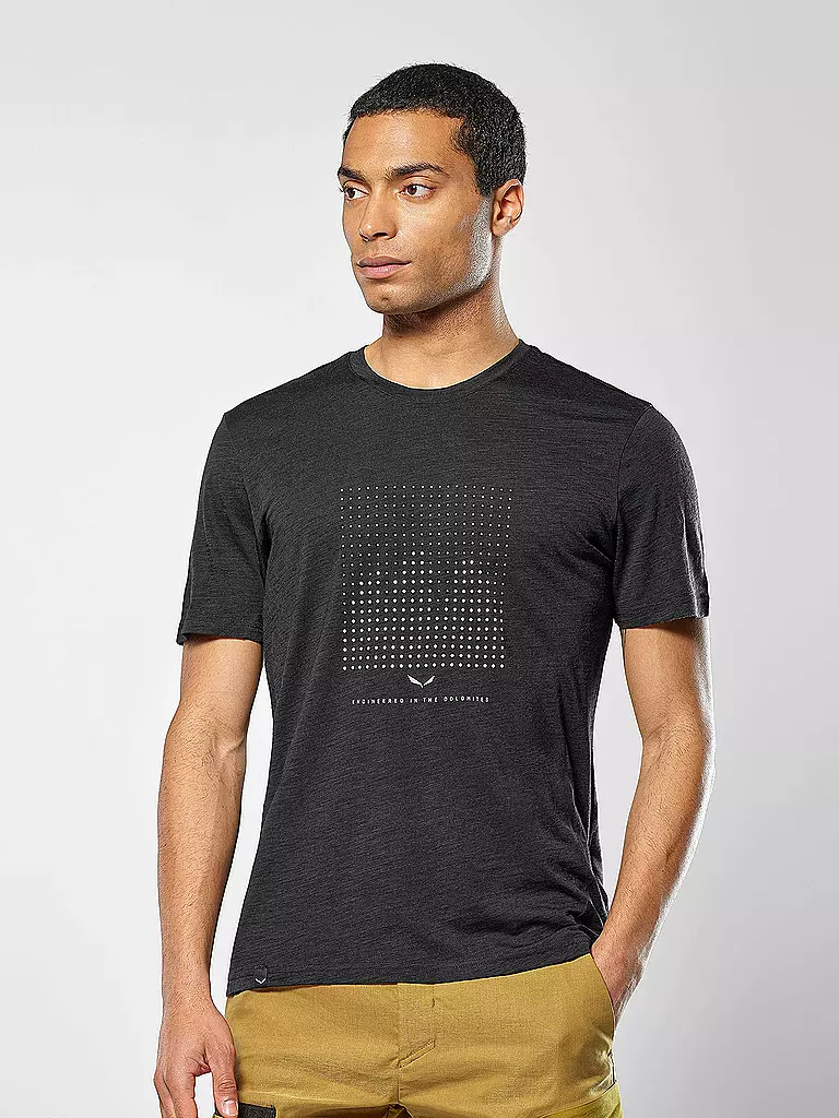 SALEWA | Camiseta funcional de hombre Eagle Dotted Merino | Negro