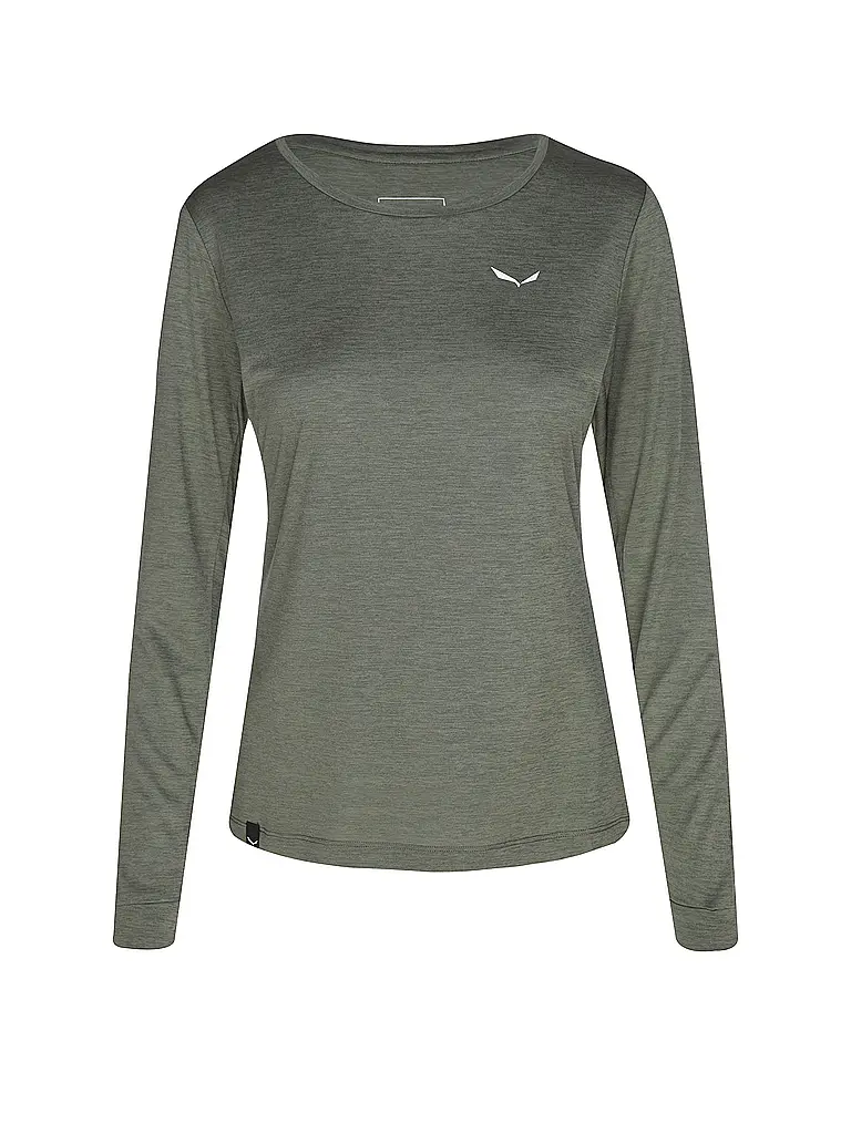 SALEWA | Camiseta funcional de mujer Puez Melange Dry'Ton | Verde oscuro