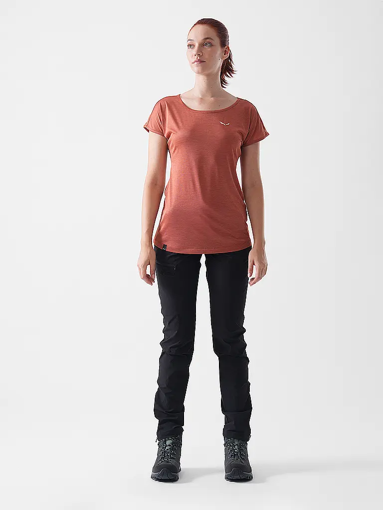 SALEWA | Camiseta funcional de mujer Puez Melange Dry | Cobre