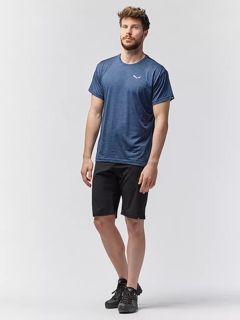 SALEWA | Camiseta funcional para hombre Puez Melange Dry | Azul oscuro