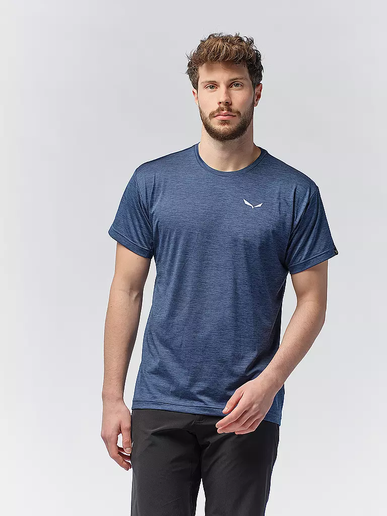SALEWA | Camiseta funcional para hombre Puez Melange Dry | Azul oscuro