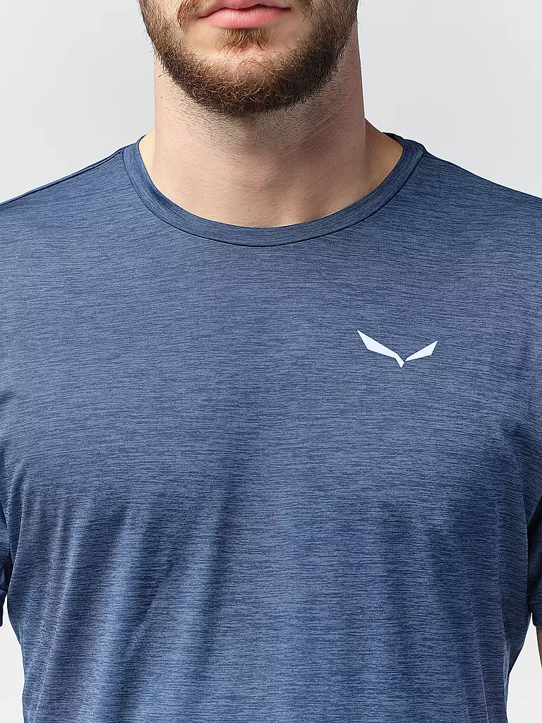 SALEWA | Camiseta funcional para hombre Puez Melange Dry | Azul oscuro