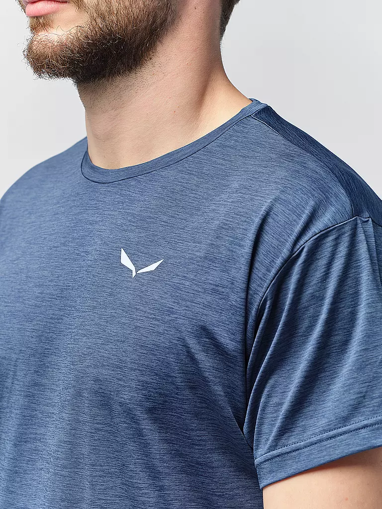 SALEWA | Camiseta funcional para hombre Puez Melange Dry | Azul oscuro