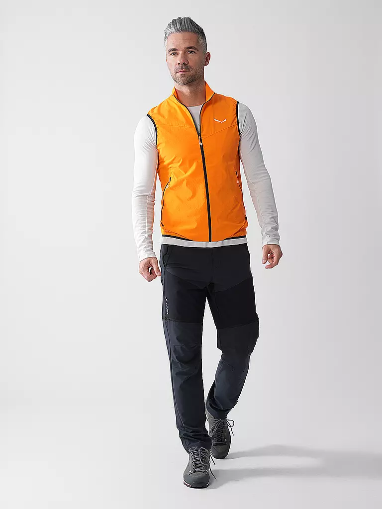 SALEWA | Chaleco outdoor para hombre Pedroc Durastretch Light con capucha | Naranja