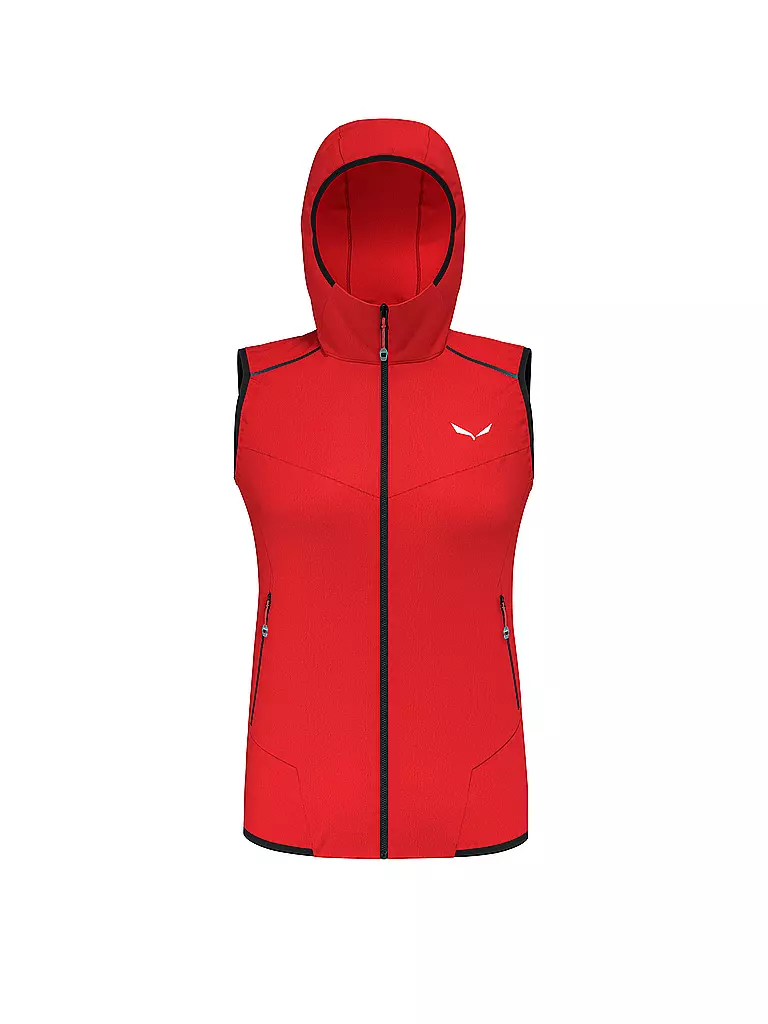 SALEWA | Chaleco outdoor para mujer Pedroc Durastretch Light con capucha | Rojo