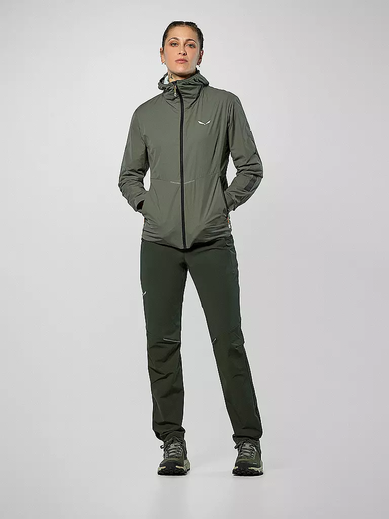 SALEWA | Chaqueta de mujer con capucha Pedroc Wind | Oliva
