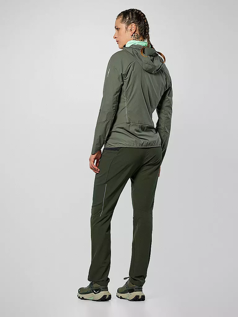 SALEWA | Chaqueta de mujer con capucha Pedroc Wind | Oliva