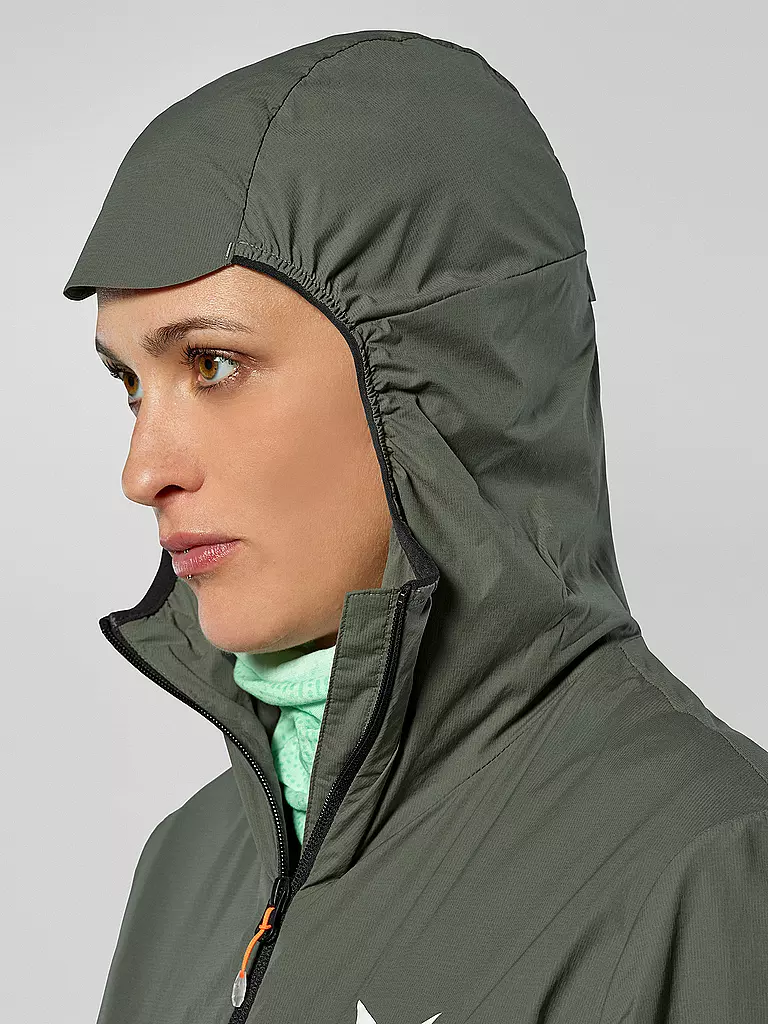 SALEWA | Chaqueta de mujer con capucha Pedroc Wind | Oliva