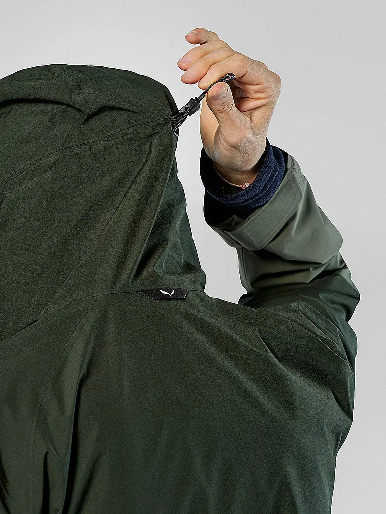 SALEWA | Chaqueta de senderismo para hombre Puez 2L Gore-Tex® con capucha | Oliva